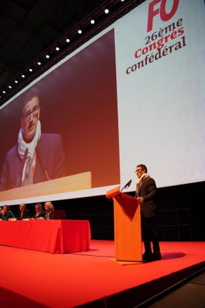 Frédéric Souillot à la tribune du congrès.